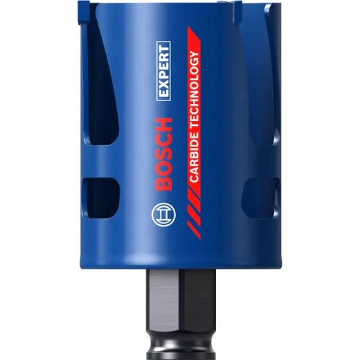 Bosch 1x Sierra de corona EXPERT Construction Material PC Plus (para Madera blanda, Aglomerado, Ø 51 mm, Professional Accesorios Taladro)