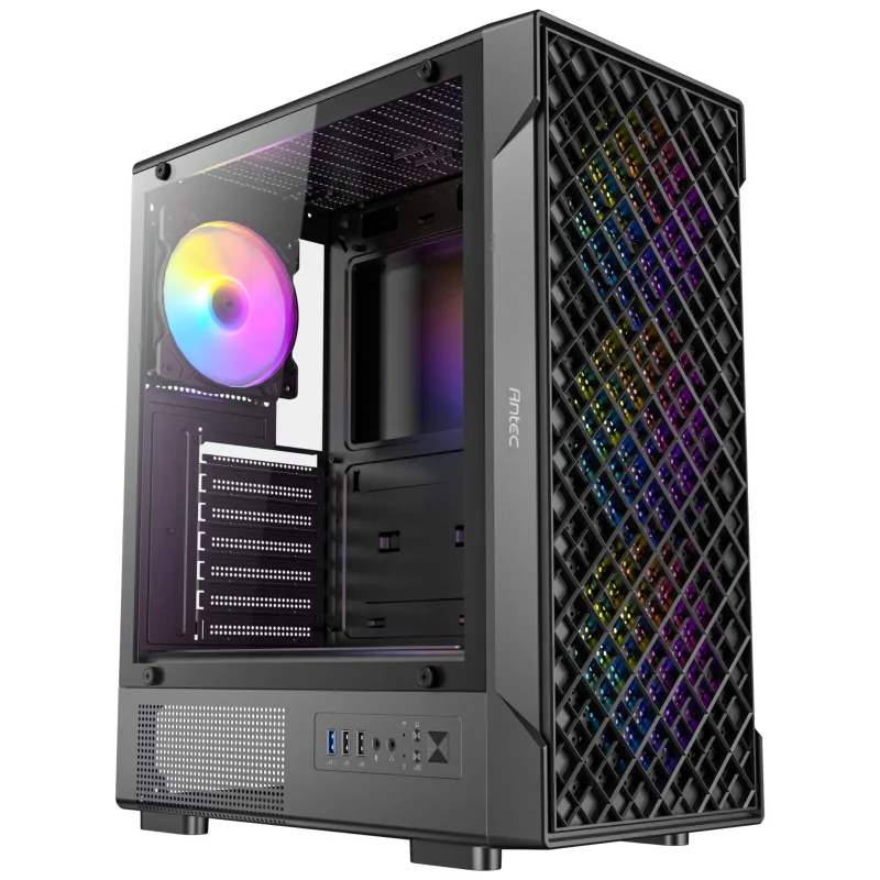 ANTEC VX-320 ARGB ATX Mid Tower RGB Gaming Case - Negro - 4 ventiladores ARGB
