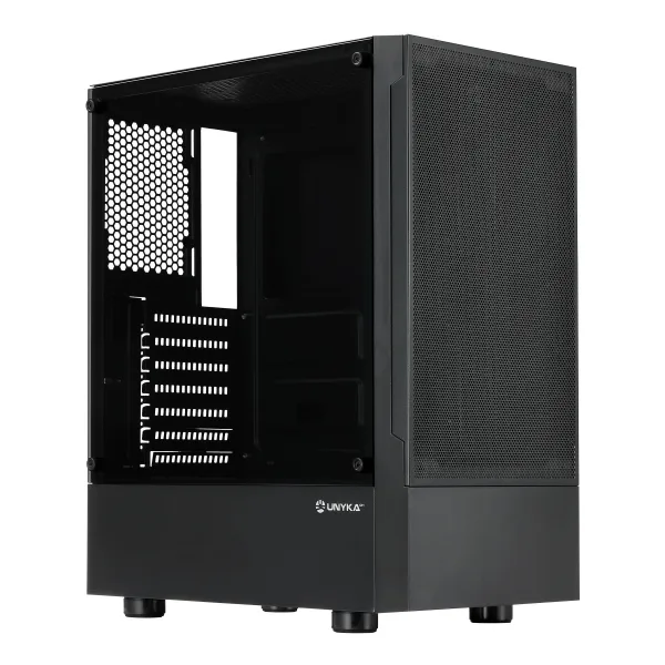 UNYKAch Caja ATX Aero C35,con Panel Lateral de Cristal Templado Tintado, con 2 Puertos USB 3.0, 1 USB 2.0, para Instalación de Tarjetas Gráficas de hasta 315 mm y Disipadores de CPU de hasta 160 mm