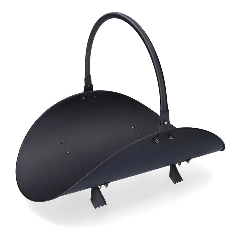 Cesta metálica para leña color negro, 48 x 35 x 38 cm