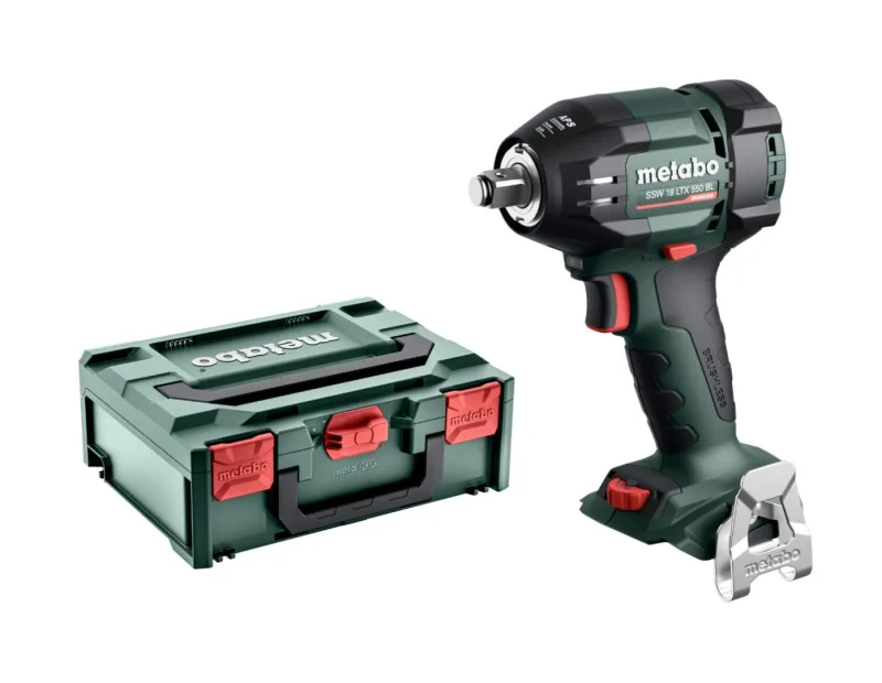 metabo Atornillador de impacto inalámbrico SSW 18 LTX 550 BL - 18 V, 550 Nm, cuadrado exterior de 1/2", 2800 rpm, 12 niveles - sin escobillas, manejable, LED, ideal para construcción de madera, cambio