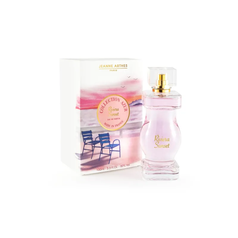 JEANNE ARTHES French Way Of Life Eau de Parfum para mujer - Colección Azur - Riviera Sunset - Floral y afrutado - Almizcle & Sándalo - Fabricado en Grasse - Regalo para mujer - 100 ml