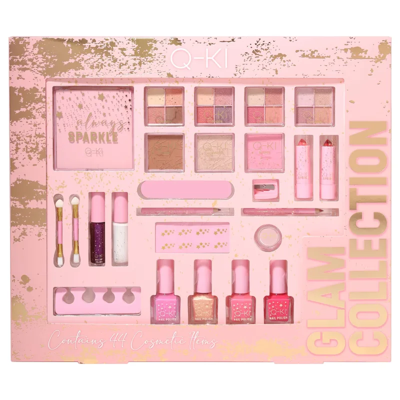 Q-ki glam collection gift set hair scrunchie + lip gloss + hand cream