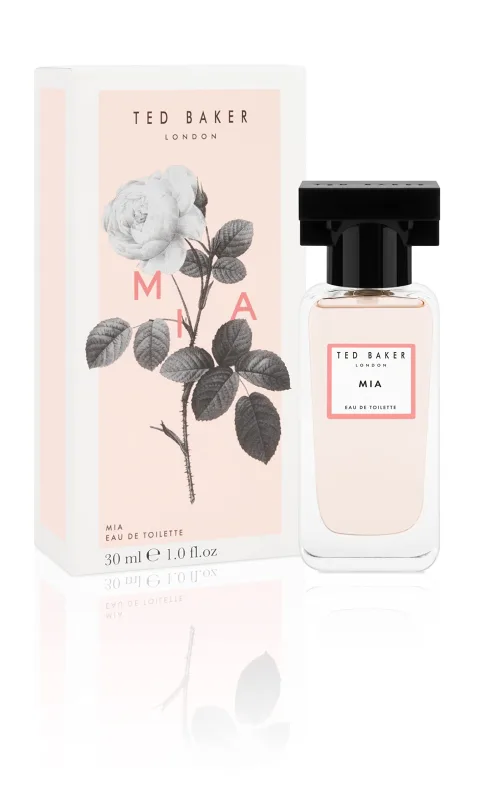 Ted Baker Floret Mia EDT, cítricos, frambuesa dulce y rosa notas superiores con pachulí y notas de base ámbar, botella de vidrio, fragancia Mia, 100 ml