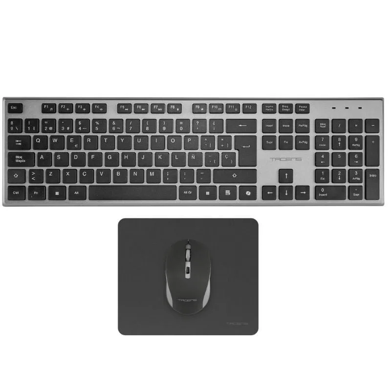 Tacens 6ZENITHES teclado Ratón incluido Hogar / Oficina RF inalámbrico QWERTY Español Gris
