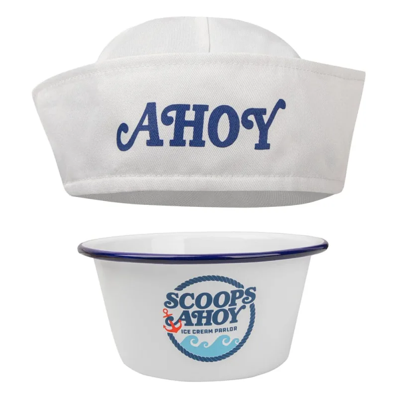 Cinereplicas Stranger Things - Cuenco de helado Scoops Ahoy y sombrero Ahoy - Licencia oficial