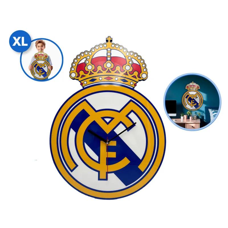 Kids Licensing - Reloj de Pared del Real Madrid para Niños y Fans del Fútbol