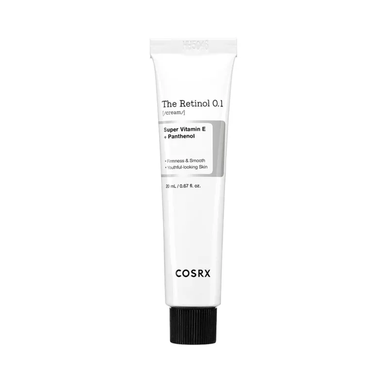 COSRX Retinol 0.1% Cream, 0.67 Oz, crema anti-envejecimiento de los ojos y el cuello con tratamiento retinoide para la piel firme, reducir los enredos, líneas finas, signos de envejecimiento