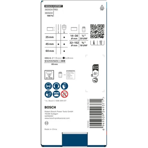 Set de conversión expert power change plus, vástago de inserción hexagonal de 11 mm, hss-g, 7,15 x 45 x 85 mm, 2 tuercas adaptadoras. para taladros/atornilladores