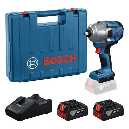 Bosch Professional 18V System Llave de Impacto a Batería GDS 18V-780 (incl. 2 baterías de 5,0 Ah, GAL 18V-40, maletín de transporte)