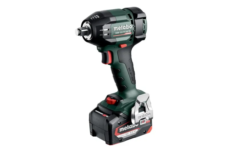 metabo Atornillador de impacto inalámbrico SSW 18 LTX 550 BL - 18 V, 550 Nm, cuadrado exterior de 1/2", sin escobillas, manejable, LED, para construcción de madera, cambio de neumáticos, montaje