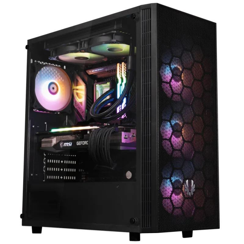 Caja semitorre atx hades f-rgb negro bitfenix