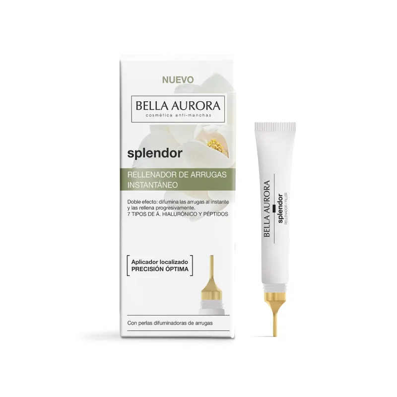 Bella Aurora Splendor Rellenador de Arrugas Instantáneo - Con 7 Tipos de Ácido Hialurónico y Péptidos, Efecto Lifting Inmediato y Acción Antiedad Progresiva, 12ml
