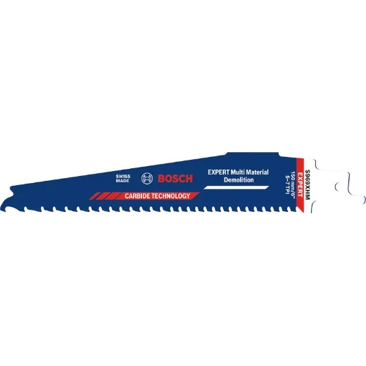 Bosch 1x Hoja EXPERT Multi Material Demolition S969XHM (para Madera con metal, Madera de construcción con mortero y clavos, Longitud 150 mm, Professional Accesorios Sierra sable)