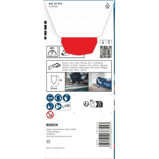 Bosch 1x Dedo lijador EXPERT AVZ 32 RT4 (para Pintura sobre madera, Laminado, Anchura 32 mm, Professional Accesorios Multiherramienta)