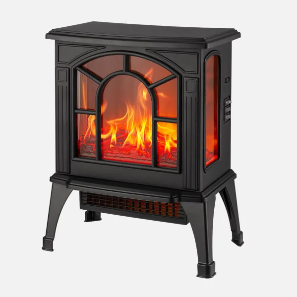 ABRILA - Abadía - Termoventilador Cerámico PTC Negro 1500W | 2 Potencias | Efecto Chimenea | Termostato | Protección | Negro