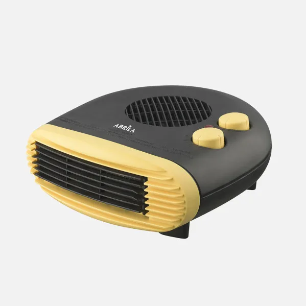 ABRILA - Toril - Termoventilador Eléctrico Negro/amarillo 2000W | Horizontal | 2 Potencias | 3 Funciones | Termostato Regulable | Negro/amarillo