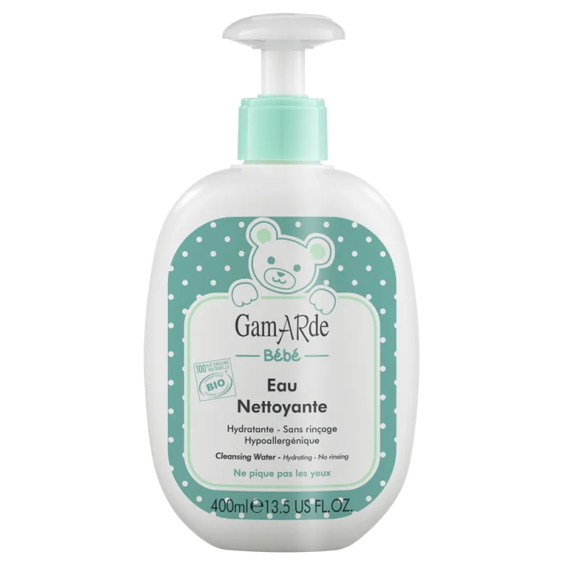 GAMARDE Bio-Kosmetik: Baby Reinigungswasser para cara, piel & Windelbereich I 100% natural, dermatológicamente probados Babyprodukt I Hypoallergene limpieza I para bebés & niños pequeños I 400 ml
