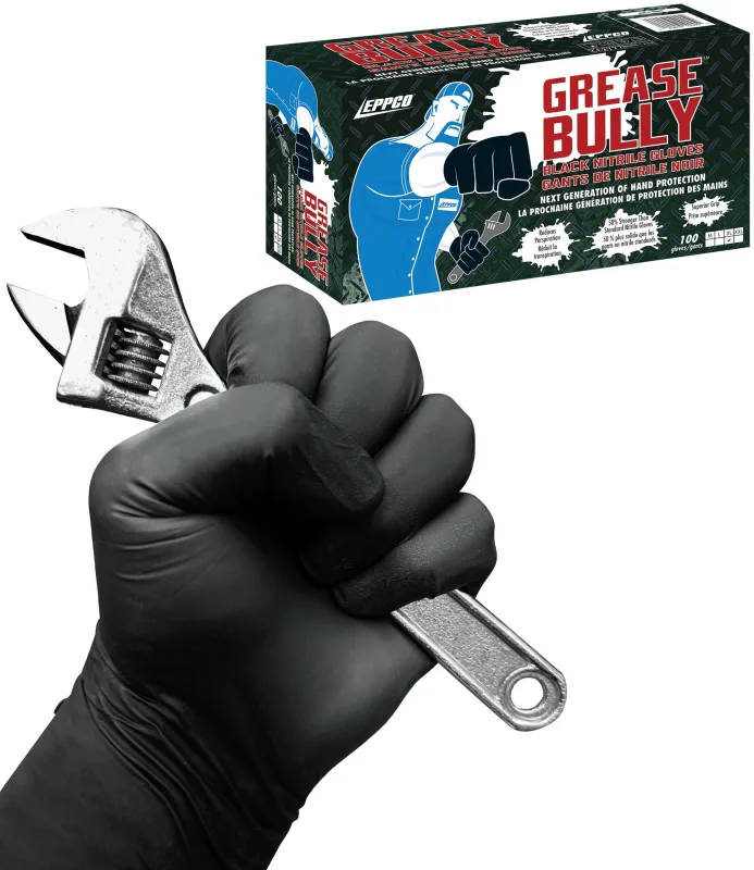 Kunzer Guantes desechables de nitrilo negro Grease Bully talla L (dispensador de 100 unidades)