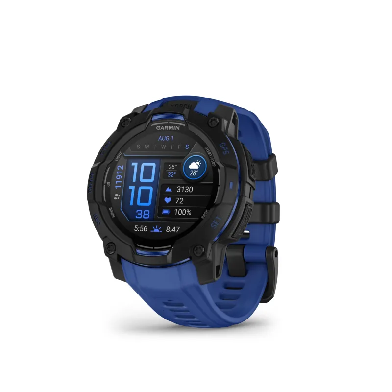Garmin Instinct 3,05 cm (1.2") AMOLED 45 mm Digital 390 x 390 Pixeles Pantalla táctil Negro, Blanco GPS (satélite)