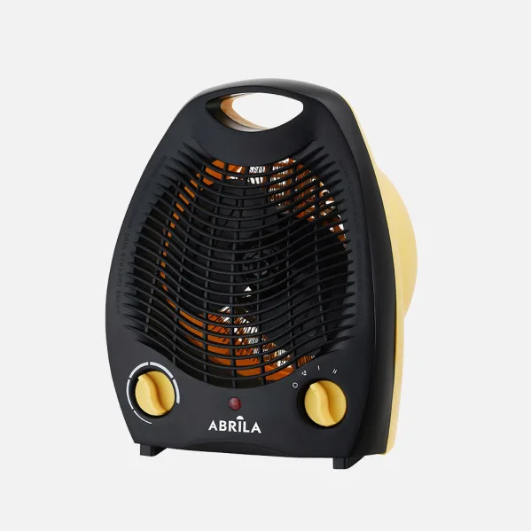 ABRILA - Lubian - Termoventilador Eléctrico Amarillo/negro 2000W | 2 Potencias | 3 Funciones | Sistema de Seguridad | Termostato Regulable | Amarillo/negro