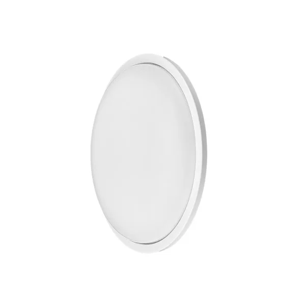 FABRILAMP Aplique Pirineo redondo 18 W 6500 K blanco IP54 1764 lm 22x22x5,5 cm