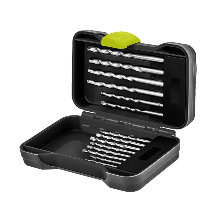 goobay Juego de brocas para piedra 15 piezas con punta centradora, Ø 3-10 mm, vástago redondo para taladros eléctricos, en caja resistente con marcaje por tamaño, 77849