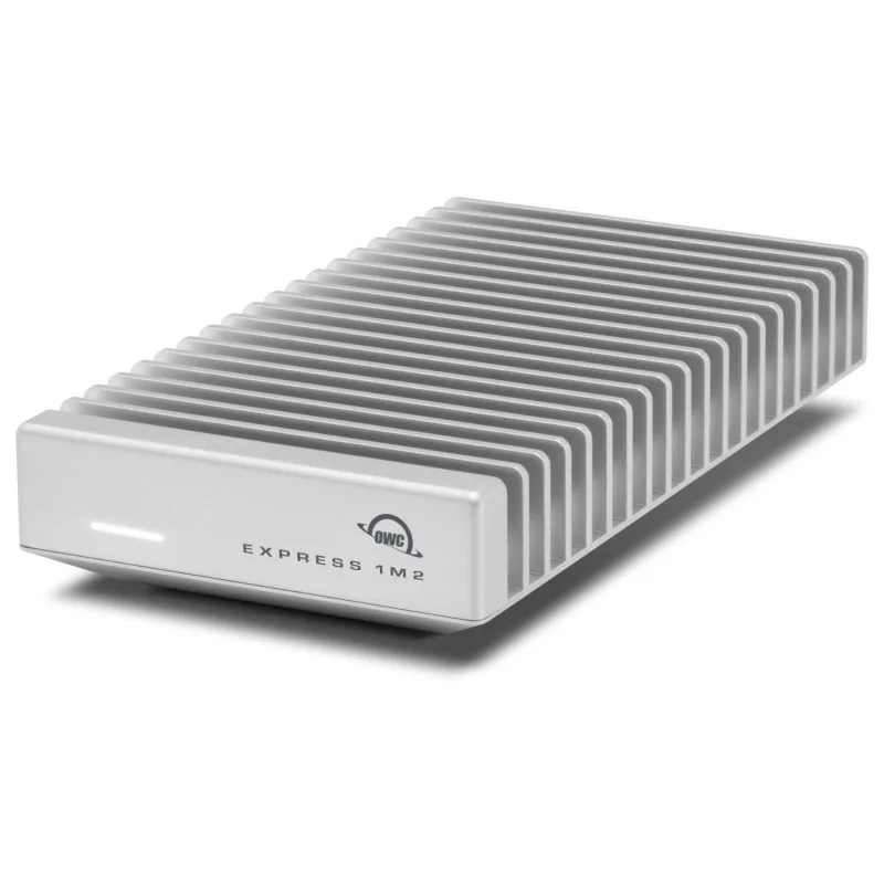 OWC Express 1M2 80Gb/s SSD NVMe portátil USB4 (Thunderbolt5 / USB4 /USB-C) Unidad SSD externa ultrarrápida con disipador de calor de aluminio, MacBook Pro y Mac Mini M4