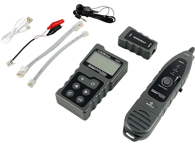 Alantec tester kabli sieciowych z funkcjami poe, śledzenia, pomiaru długości i testowania ciągłości z wyświetlaczem, wszechstronny (ni057)