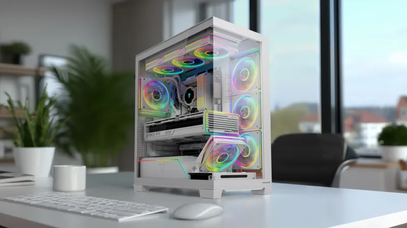 Modecom - Carcasa para ordenador para videojuegos Volcano STELLAR Plus ARGB 5F, color blanco