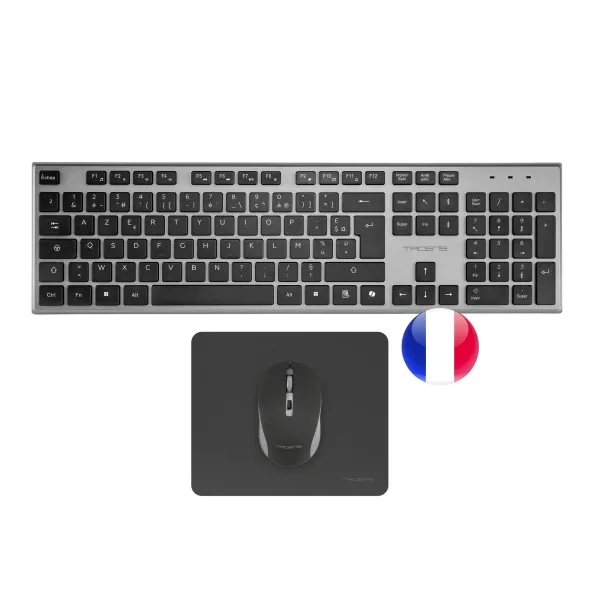 Tacens 6ZENITHFR teclado Ratón incluido Hogar / Oficina RF inalámbrico AZERTY Francés Gris
