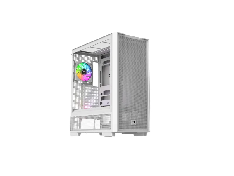 Thermaltake S380 TG ARGB Torre Media Gaming | Ventiladores ARGB PWM Preinstalados (SF360 Reverse + SF120) | Cristal Templado | USB 3.2 x1 USB 3.0 x2 | Panel Frontal | Blanco Nieve