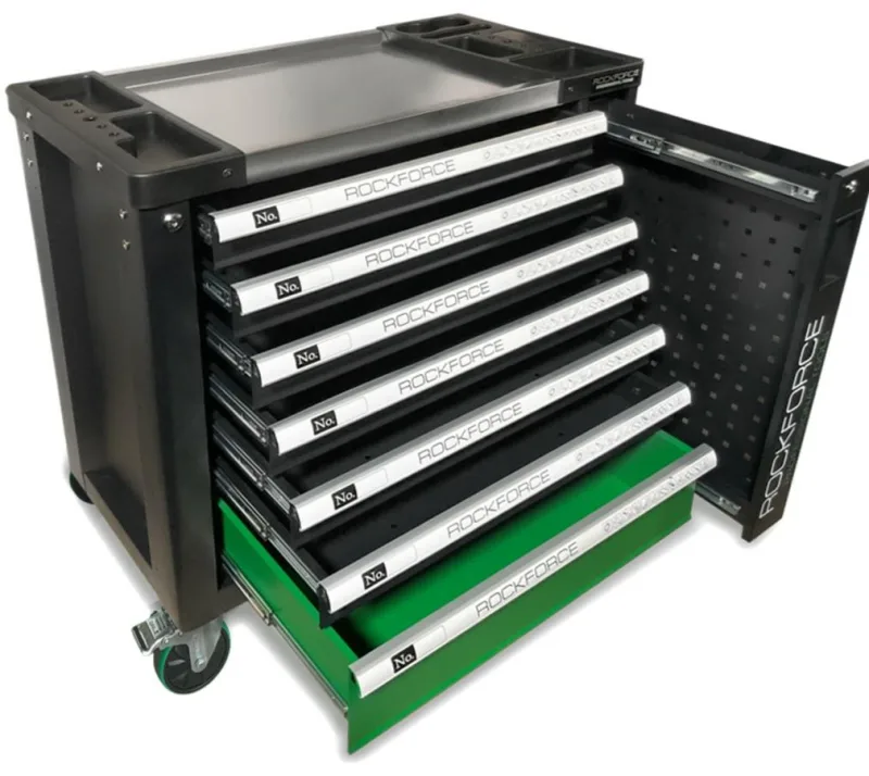Caja de herramientas Rockforce, modelo con 172 piezas, para taller, ideal para reparaciones y mantenimiento, incluye herramientas esenciales y organizador.