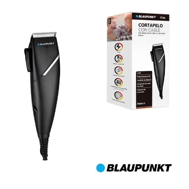 Cortapelo blaupunkt c/cable - motor ac - cuchilla titanio - accesorios