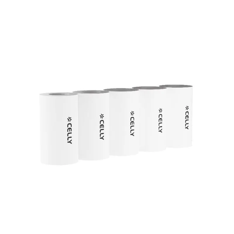 Celly, Papel térmico para cámara de fotos para niños, diseñado para KIDSCAMPRINT, impresión fácil, kit con 5 rollos de fotos en blanco y negro