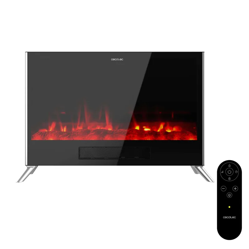 Cecotec Chimenea Eléctrica con Mando ReadyWarm 7500 3in1 Total Flames. 1500W, 2 Modos, Termostato, Efecto Llama, Temporizador, Seguridad, Convección, Calor Rápido y Eficiente