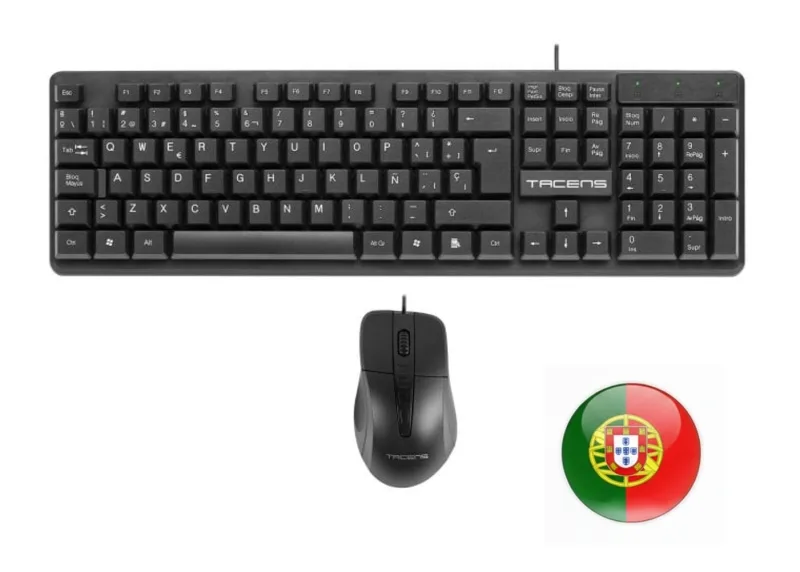 Tacens Anima ACP02PT teclado Ratón incluido Hogar / Oficina USB QWERTY Portugués Negro