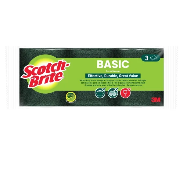 Scotch-brite pack de 3 estropajos de fibra verde - color verde oscuro