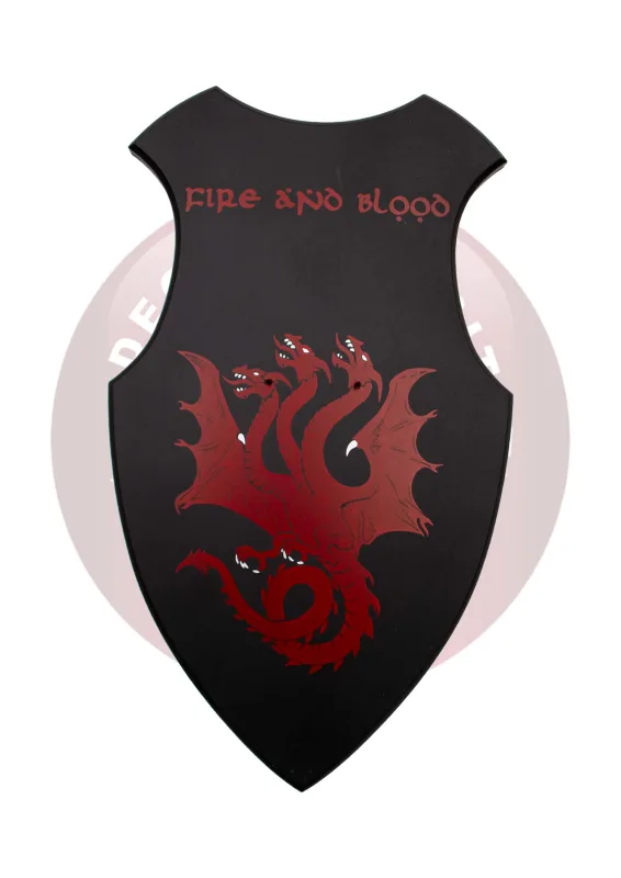 Soporte de madera para espadas con dragones rojos - Ref. M05 - 27 cm alto x 22 cm ancho x 5 cm grosor - Incluye tornillos - Exhibidor decorativo para katana o espada