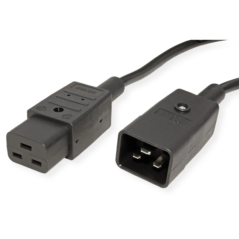 Bachmann netzkabel iec320/c19-c20 16a/250v kaltgerteanschluss schwarz 2m