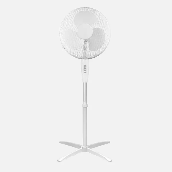ABRILA - Ventilador de Pie Flip 45W | 3 Velocidades y 3 Aspas | Orientable | Fijo y Rotatorio | Diseño Moderno | 48x48 cm | Blanco
