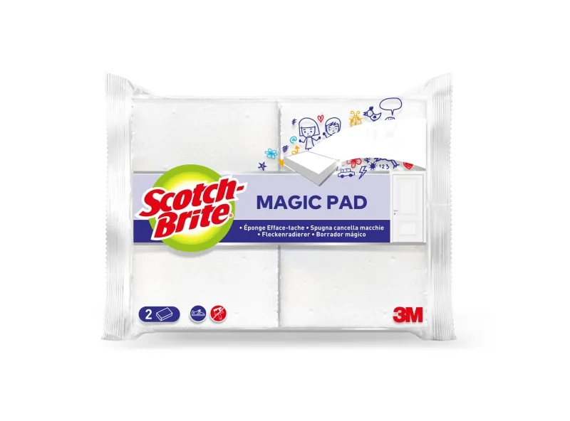 Scotch-brite magic pad pack de 2 esponjas magica de limpieza - color blanco