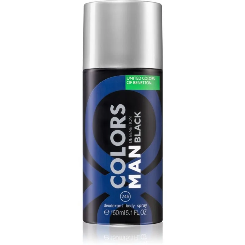 Benetton, colors man black, anti-perspirant, spicy, deodorant spray, for men, 150 ml