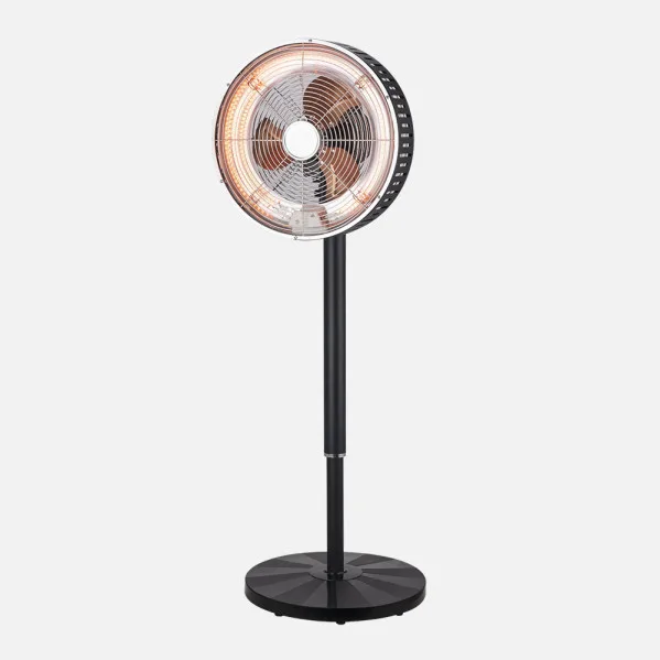 ABRILA - Ventilador de Pie 2 en 1 Práctico Negro | Frío/Calor | 3 Aspas | 55W/1500W | Control Remoto | Temporizador | Protección de Seguridad | 35x35 cm