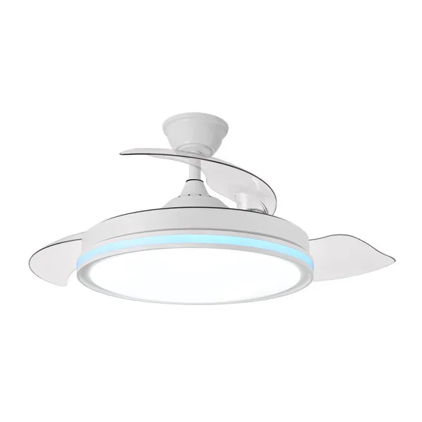 FABRILAMP Ventilador Dc 59+7w Cacique Blanco 3asp 107d 6980l 3000-4500-6500k+rgb Remo+r.int+memo+temp Ecoiluminaled