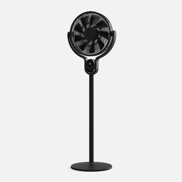 ABRILA - Ventilador de Pie Cadalso 25W | 8 Velocidades y 9 Aspas | Fijo y Rotatorio | Motor DC | Control Remoto | Temporizador | 100/138x48x40 cm | Negro