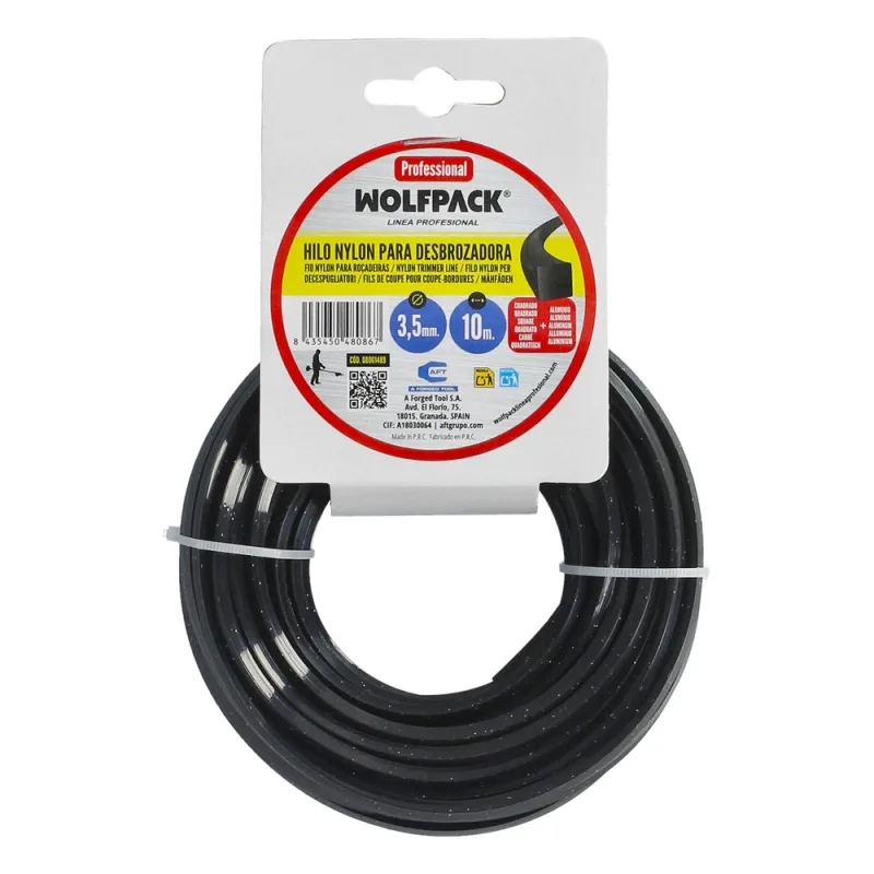 Hilo nylon/aluminio cuadrado profesional 3,5mm (rollo 10mt.)