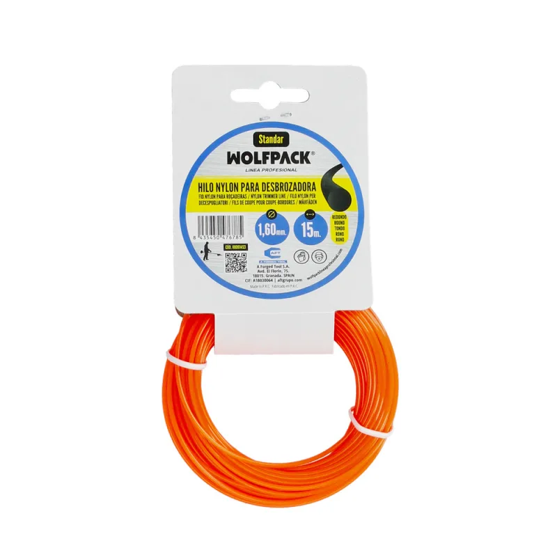 Hilo nylon redondo 1,6mm (rollo 15mt.)