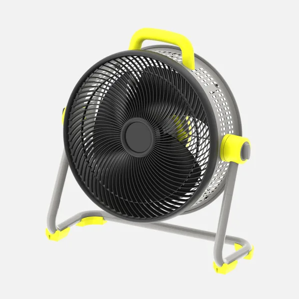 ABRILA - Ventilador Industrial Corintio 100W | 3 Aspas | 3 Velocidades | Orientable | 62x63x25 cm | Amarillo/Negro