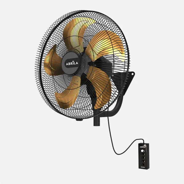 ABRILA - Ventilador de Pared Velero 152W | 3 Velocidades y 5 Aspas de Aluminio | Fijo y Rotatorio | Alta Velocidad | Control Remoto | 65x50x60 cm